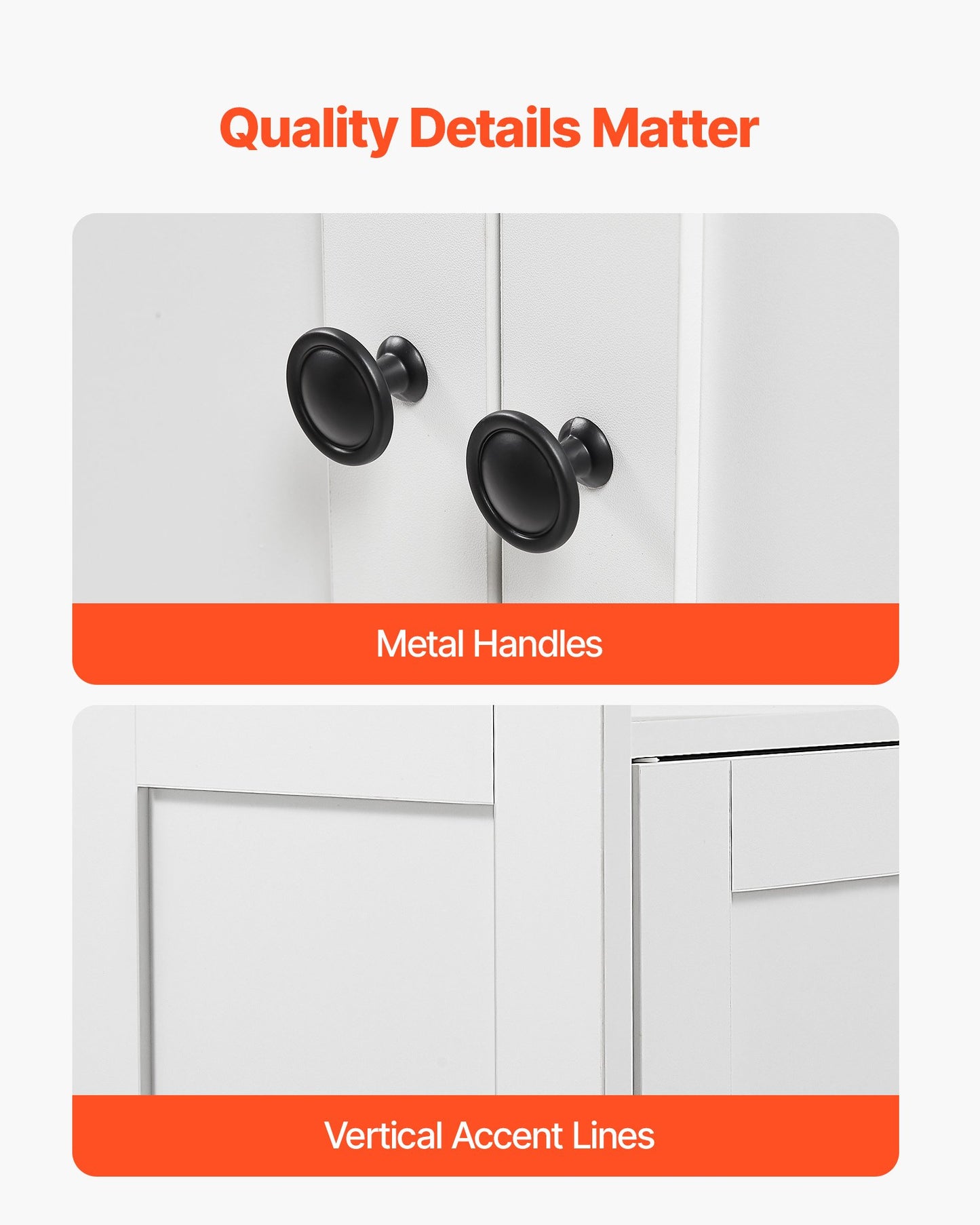 Badrumsskåp i trä, 3 våningar, förvaringsorganisatör i trä med 2 dörrar och justerbar hylla, moderna badrumsmöbler, heminredning, fristående skåp för kök/vardagsrum/entré, vit