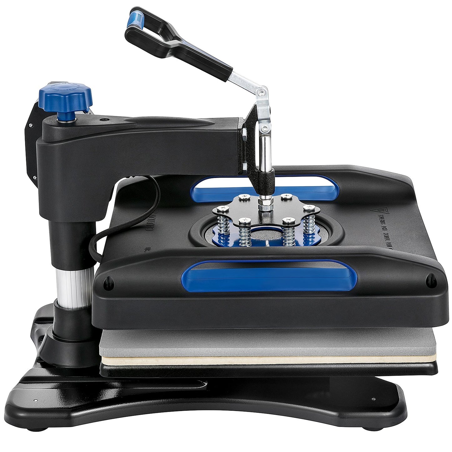 Värmepress, 15" x 15" snabb uppvärmning, 360 graders svängbar digital sublimeringsskrivare för T-shirts med skållningsskyddad yta, kanvaspåse, banderoll, kudde, ETL-listad, blå