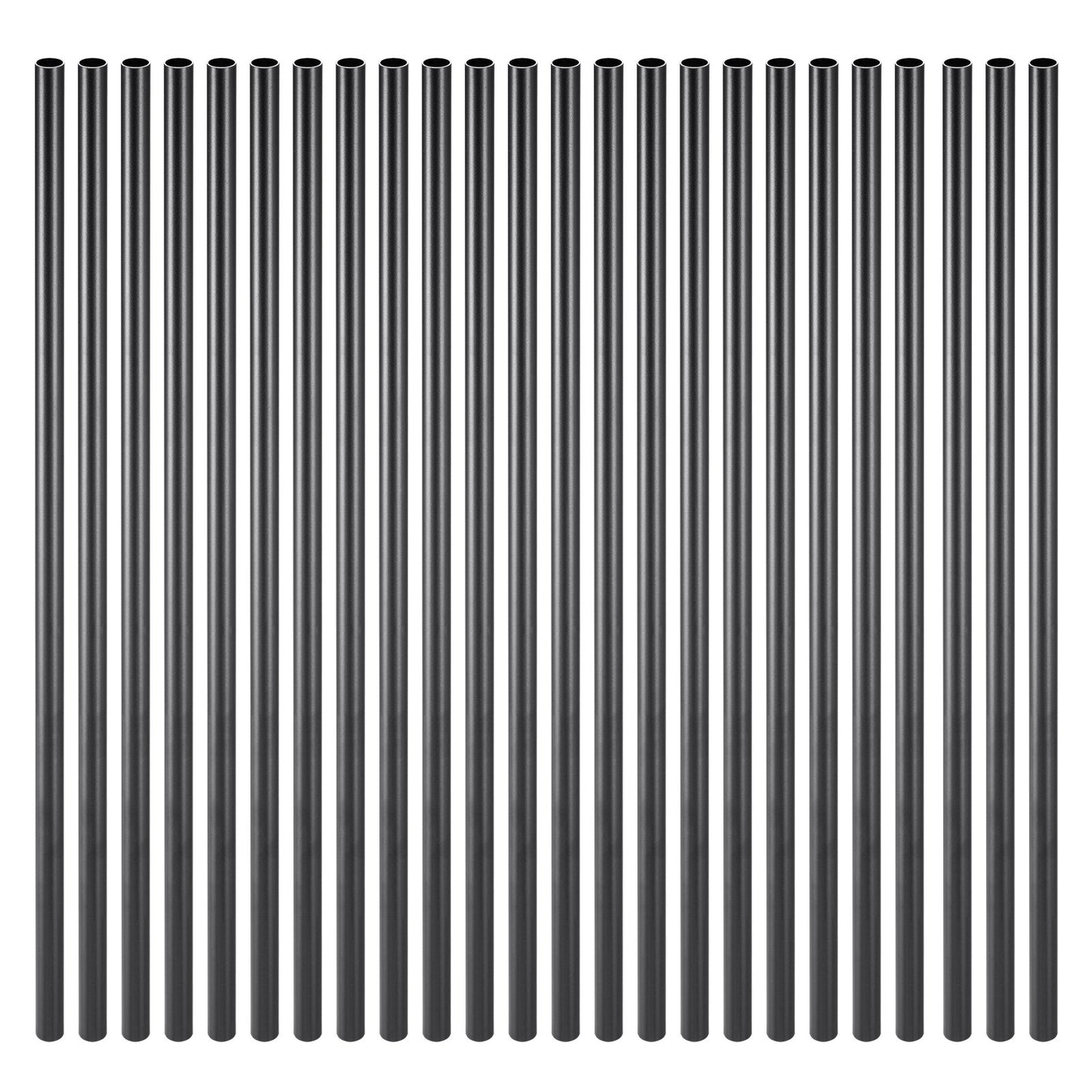 Staircase Balusters 101 Pack, 26 In Aluminum Stair Balusters, 3/4 Inch Water-Proof Round Metal Spindle Railing, Hollow Deck Railing with Rail Caps & Screws for Stairs, Porch, Patio, Matte Black