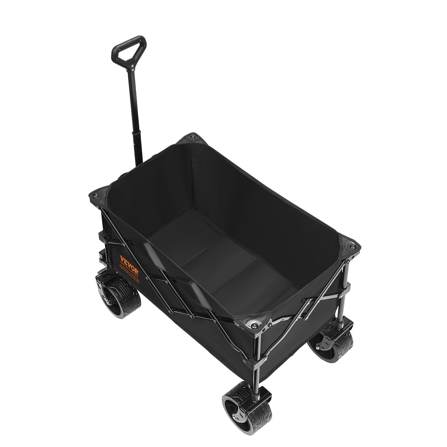 Collapsible Folding Wagon, 150 L Beach Wagon Cart with All-Terrain Wheels, Heavy Duty Folding Wagon Cart Max 265 lbs with Drink Holders, Sports Wagon for Camping, Shopping, Garden