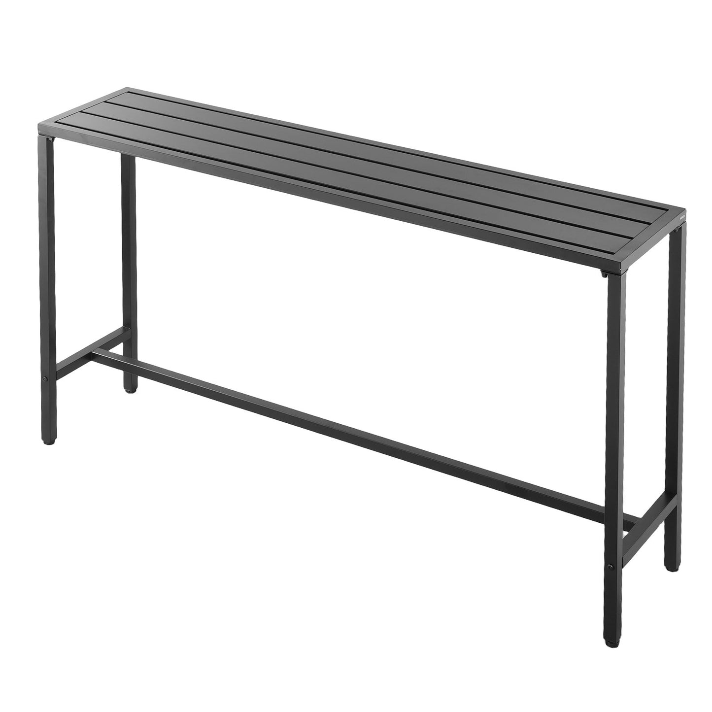 Outdoor Bar Table, 160 x 37.5 cm Patio Bar Table, Waterproof Top & Sturdy Metal Frame, Rectangle Counter Height Dining Tables, Outdoor Furniture for Balcony, Yard, Hot Tub, Poolside, Indoor