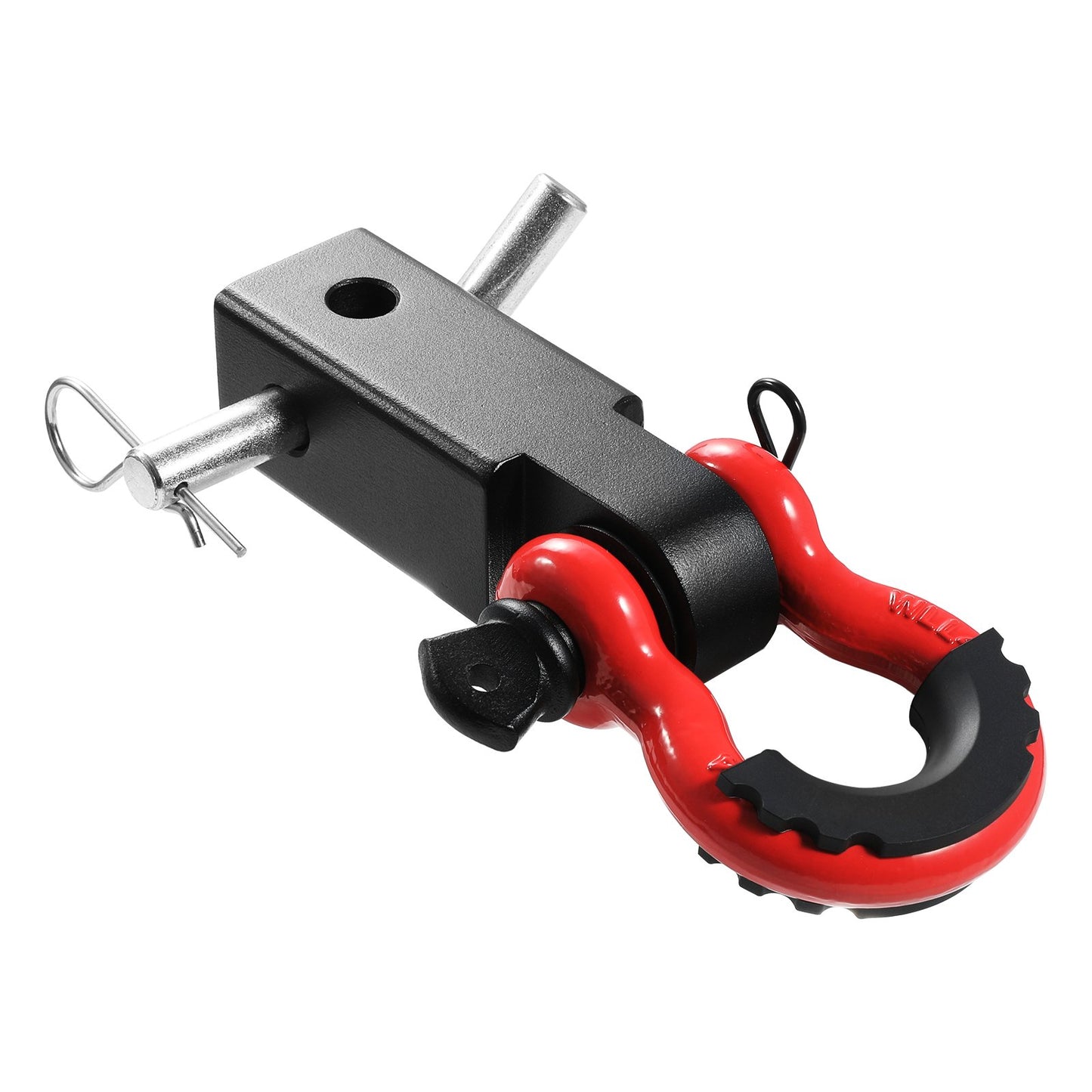 Schackle Hitch-mottagare, passar 2"-mottagare, 44100 lbs brottstyrka, D-ringsschackel med dragkrokslåsstift, kraftiga dragtillbehör för lastbilar, jeepar, terrängfordonsbärgning