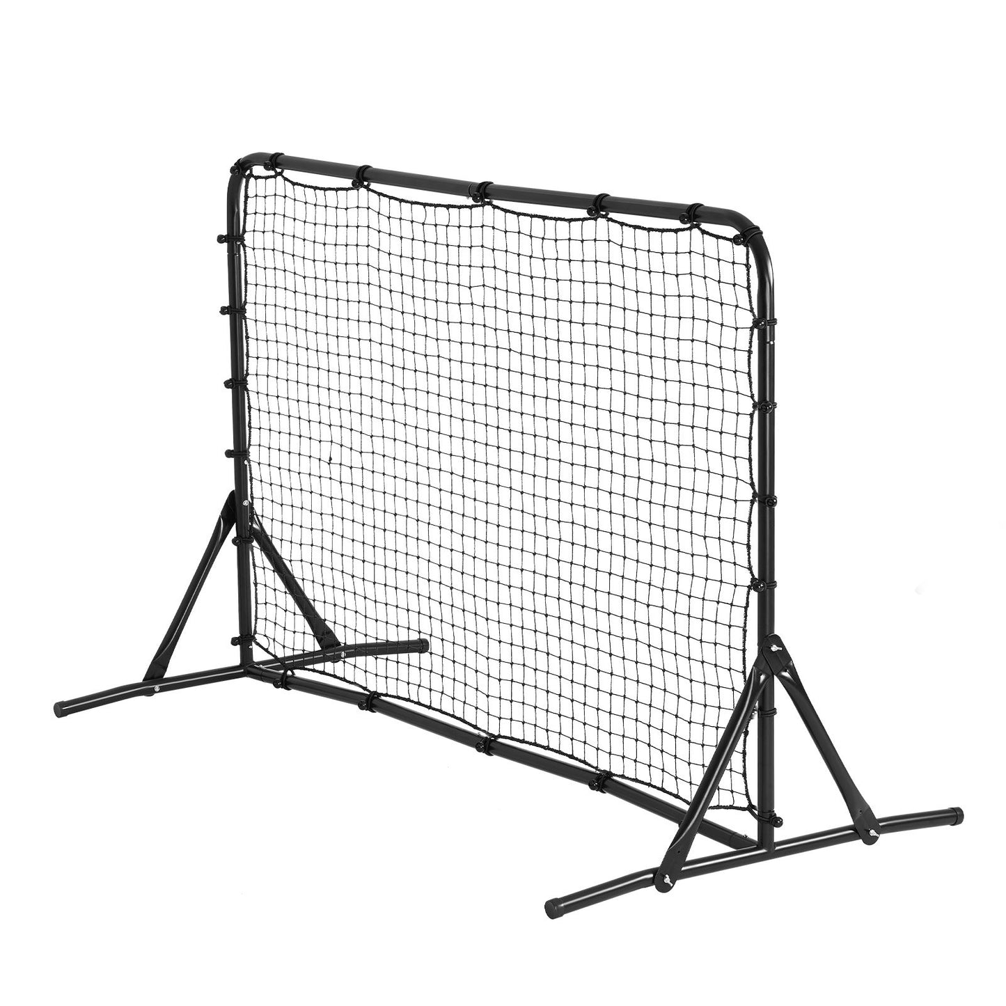 Fotbollsreboundtränare, 6x4FT järnfotbollsträningsutrustning, sportfotbollsreboundervägg, dubbelsidigt reboundnät, enkel montering, perfekt för trädgårdsövningar, soloträning, passningar