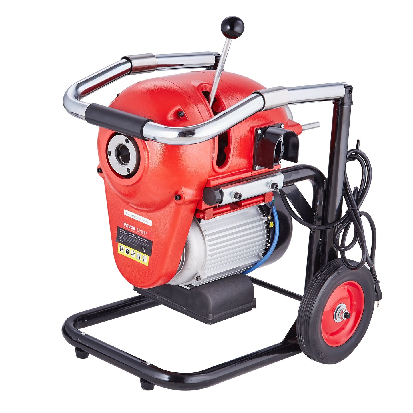 Drain Cleaner Machine 3657.6 cm x 1.52 cm 1100W Sectional Snake Auger Manual Feed