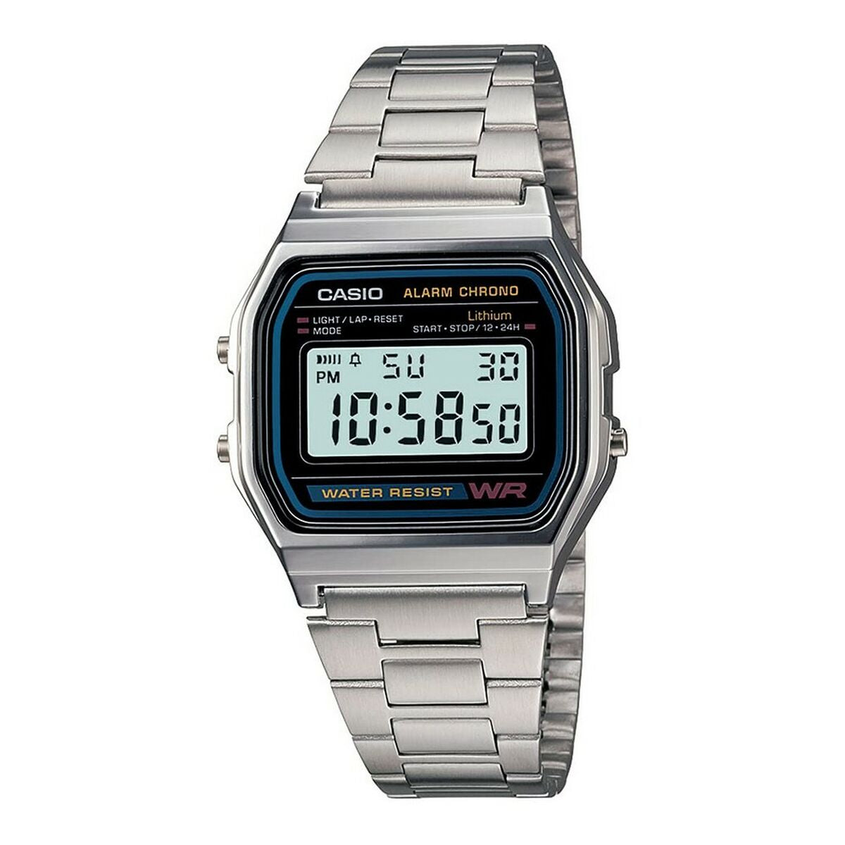 Casio A158WA-1 Svart Silvrig (Ø 33 mm)