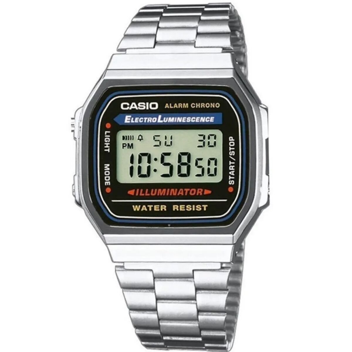 Casio A168W-1 Svart Silvrig (Ø 36 mm)