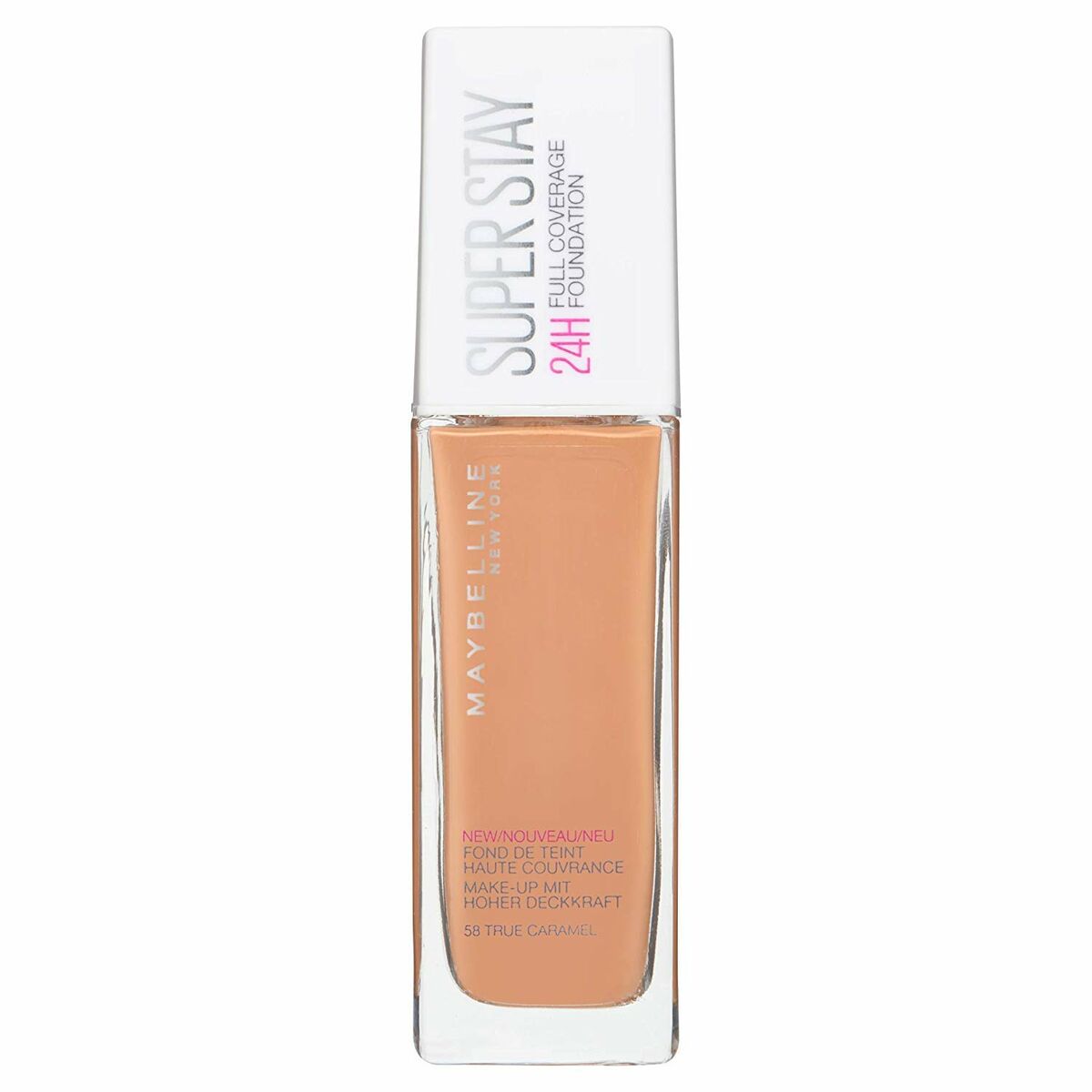 Flytande makeupbas Superstay Maybelline Full Coverage 58-true caramel (Renoverade A+)