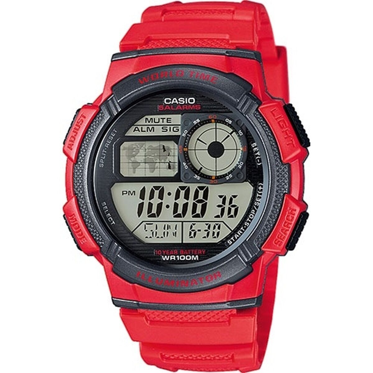 Casio WORLD TIME ILLUMINATOR Röd (Ø 43 mm)