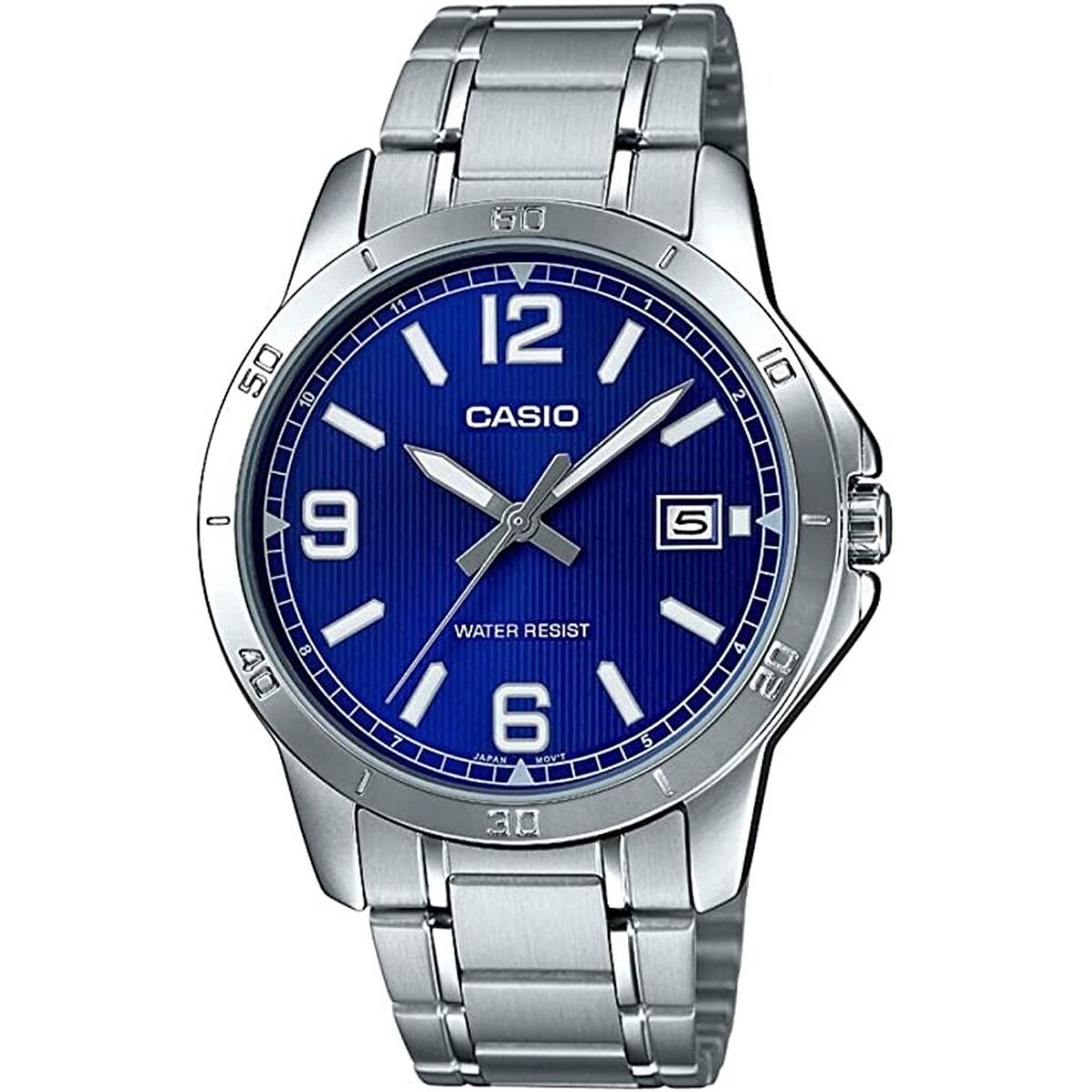 Casio CASUAL DATE STEEL - BLUE Silvrig (Ø 41,5 mm) (Ø 47 mm)