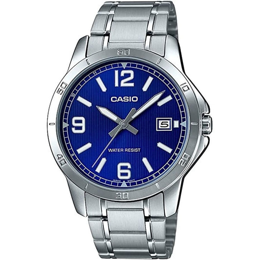 Casio CASUAL DATE STEEL - BLUE Silvrig (Ø 41,5 mm) (Ø 47 mm)