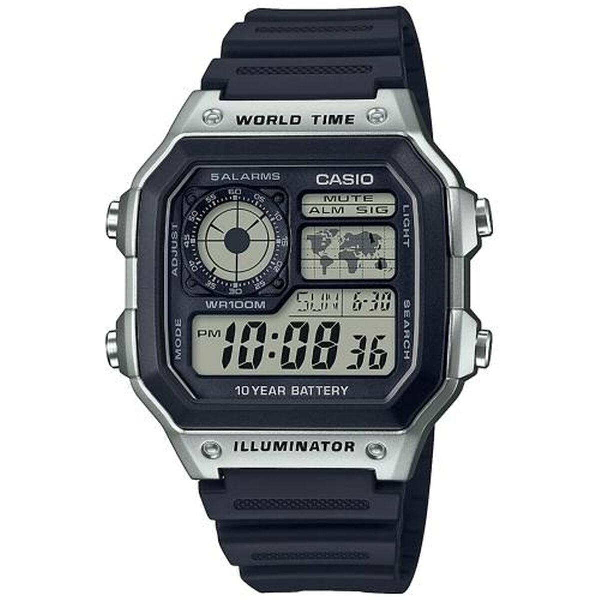 Casio ILLUMINATOR WORLDTIME Svart Grå (Ø 40 mm)