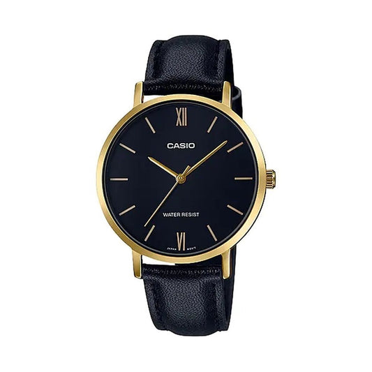 Casio 3H LEATHER - GOLD, BLACK (Ø 34 mm) (Ø 40 mm)