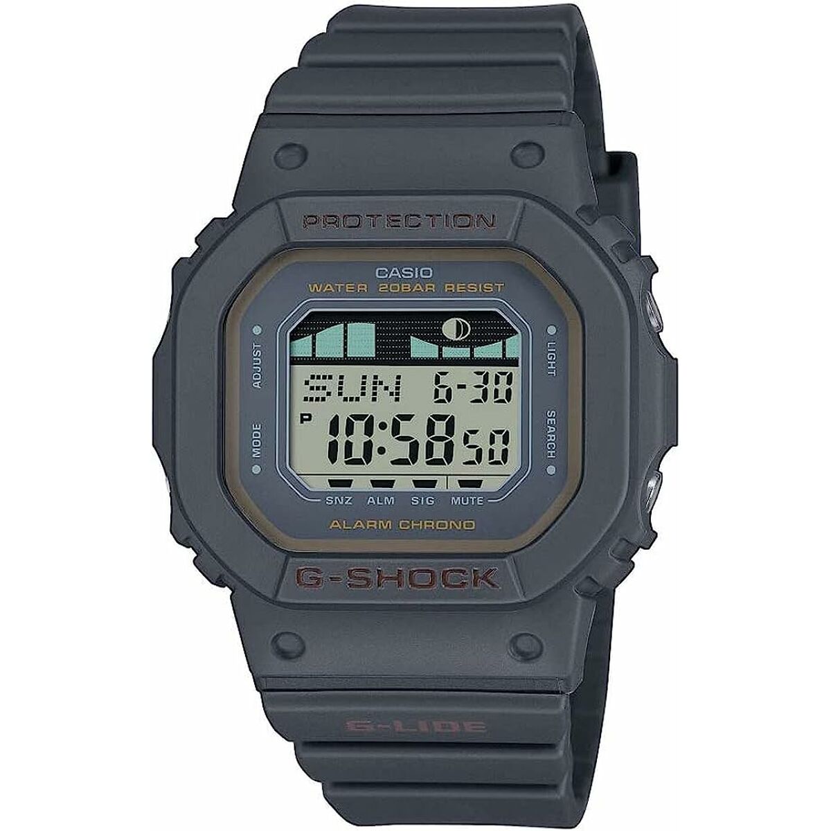 Casio G-Shock G-LIDE BLACK - SURF TIDE GRAPHS