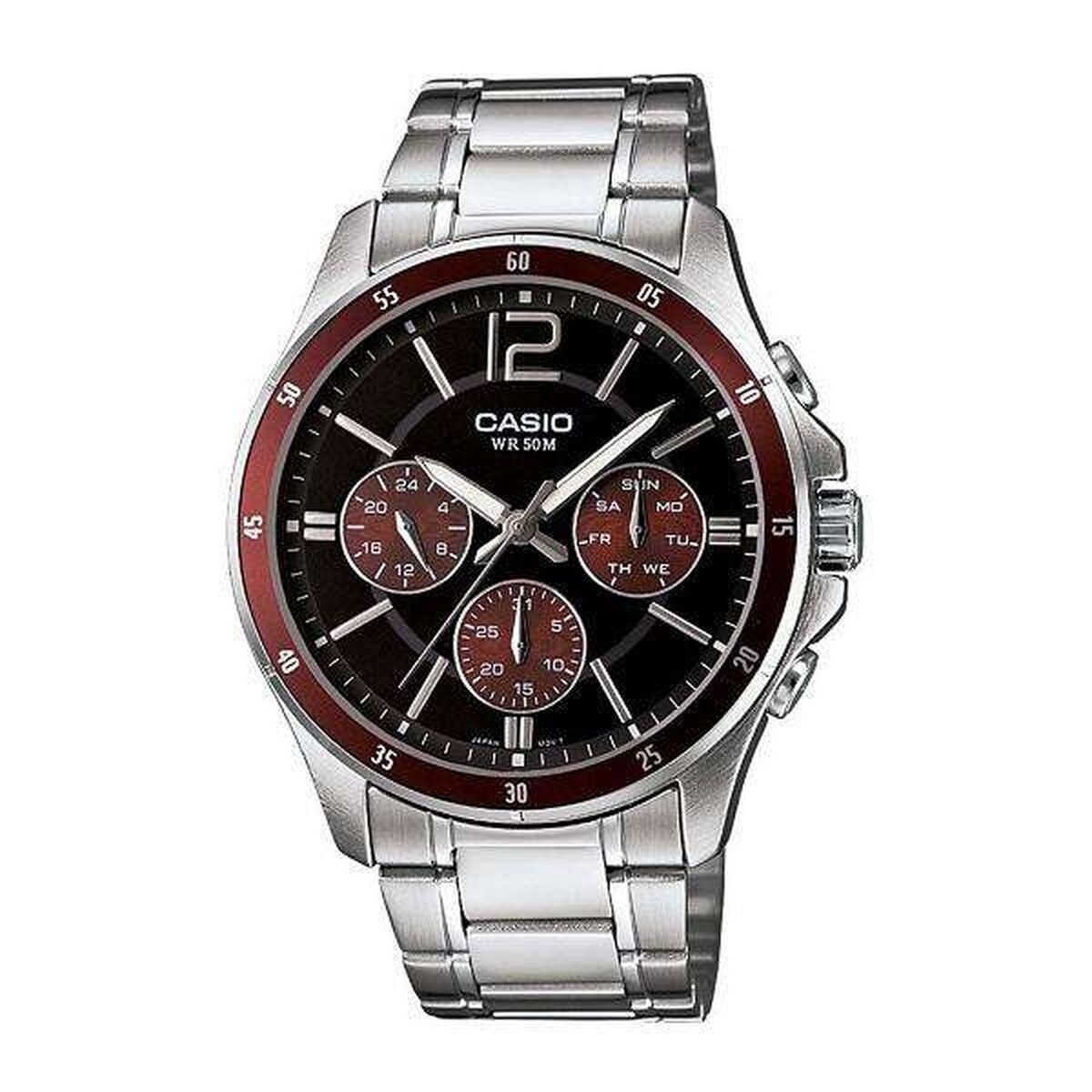 Casio MULTIFUNCTION CALENDAR - BLACK & BORDEAUX (Ø 43,5 mm)