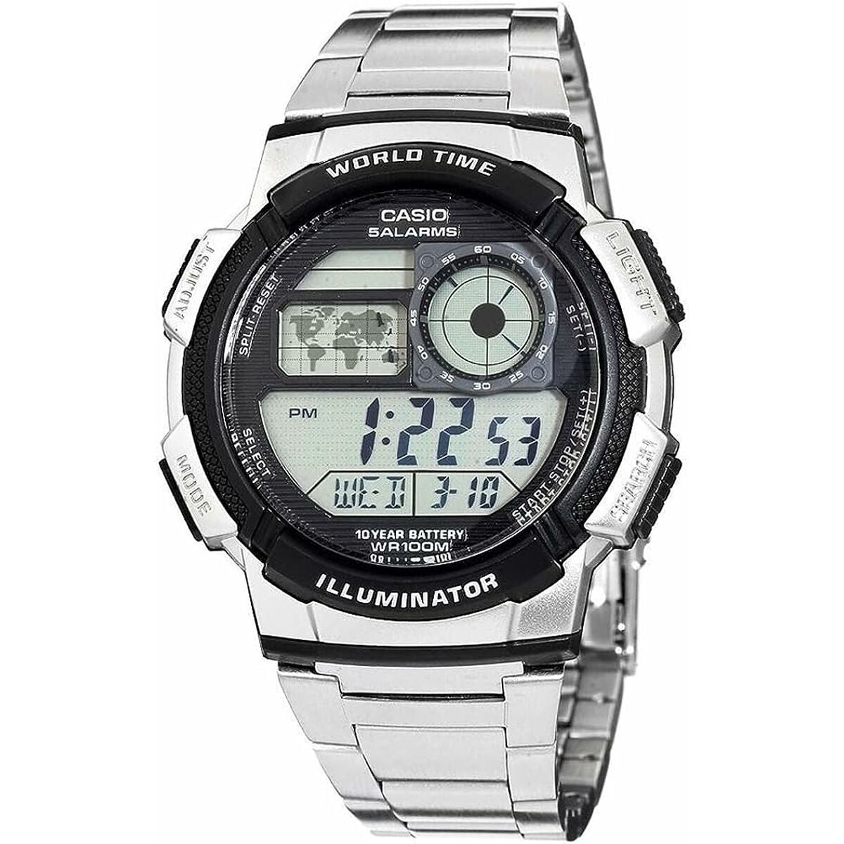 Casio AE-1000WD-1AVEF Digital Akryl Svart Grå Silvrig (Ø 45 mm)