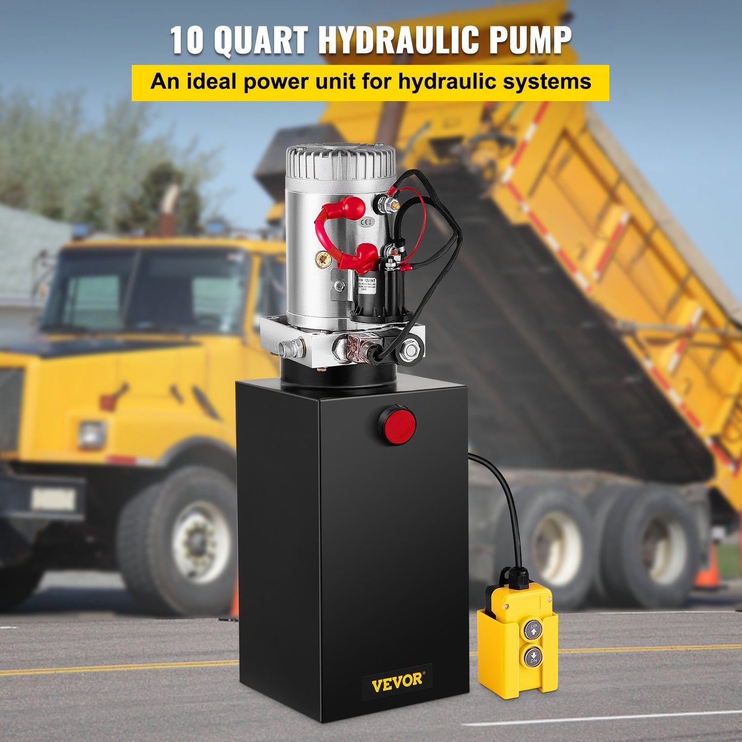 9.5 L Single Acting Hydraulic Pump Dump Trailer Unloading Repair 12v