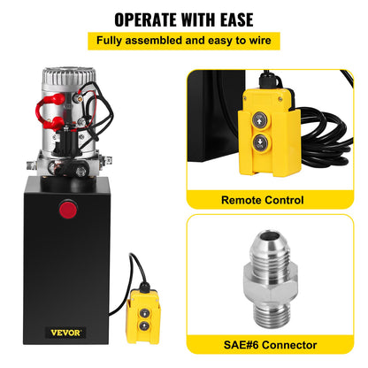 9.5 L Single Acting Hydraulic Pump Dump Trailer Unloading Repair 12v