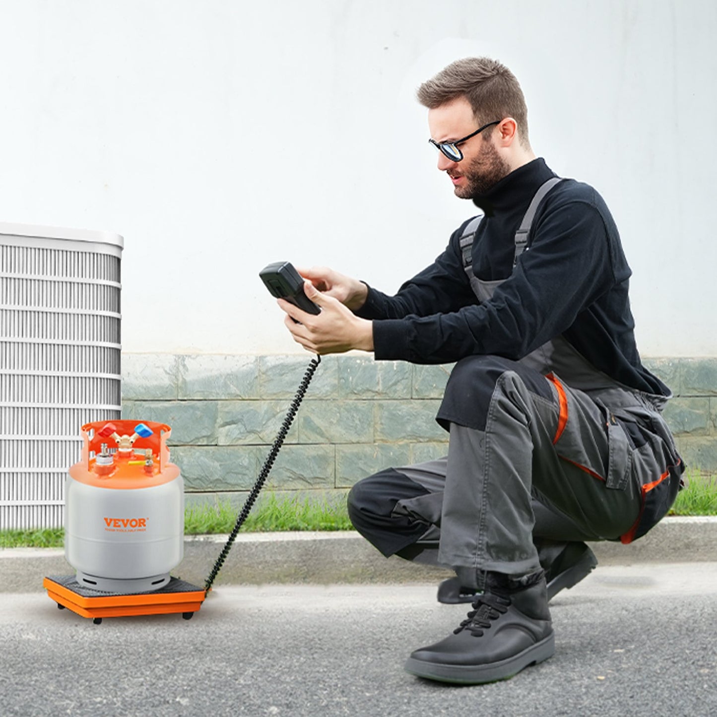 Elektronisk digital kylmedelspåfyllningsvåg med freonvåg 50 kg för HVAC