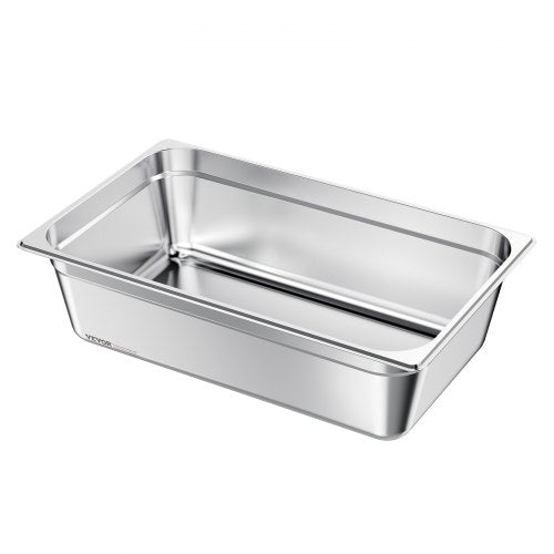 Stainless Steam Hotel Pan, Full Size x 145mm Deep, 20.5L Table Steam Pan, Anti Jam Restaurant Supplies Reusable Rustproof Catering Storage for Home, Party, Restaurant, Hotel, Buffet, 1 Pack