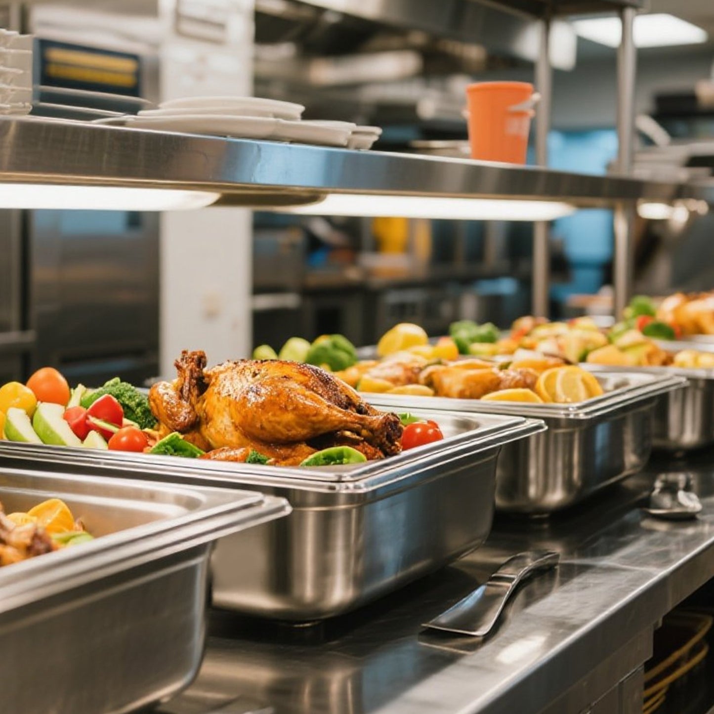 Stainless Steam Hotel Pan, Full Size x 145mm Deep, 20.5L Table Steam Pan, Anti Jam Restaurant Supplies Reusable Rustproof Catering Storage for Home, Party, Restaurant, Hotel, Buffet, 1 Pack