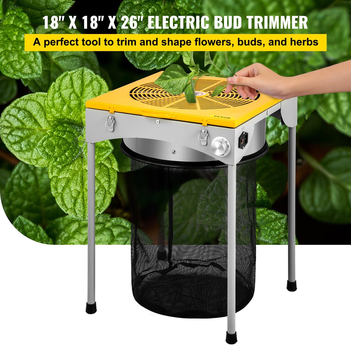 45.7 cm Table Hydroponic 3 Speed Electric Leaf Bud Trimmer Trim Reaper W/ 6 Extra Blades