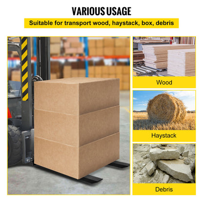 3 Point Hitch Pallet Fork 907.2 kg, Fork Attachment for Category 1 Tractor, 64.8x55.9x104.1 cm, Steel Tractor Heavy Equipment Attachment, for Tractor, Skid Steer Loader