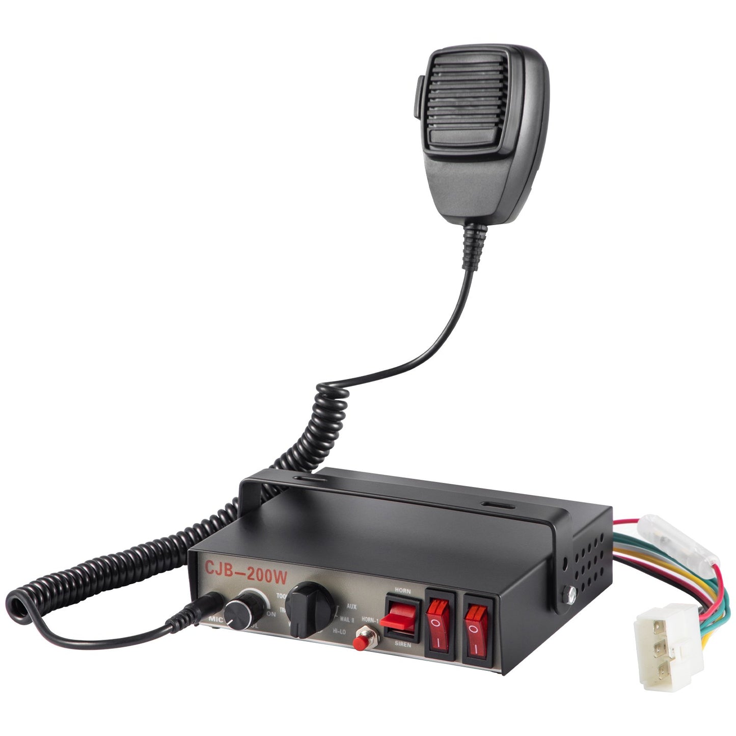 Siren Bundle 8 Tones Emergency Warning Siren, 200W, with PA Speaker MIC System Vehicle Siren Box Fit for Police, Ambulance, Fire Fighting and Engineer Vehicles