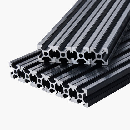 10PCS 47.2 in (1200mm) T Slot 2020 Aluminum Extrusion Profile, European Standard Anodized Linear Rail, High-Strength Extruded Aluminum Rail for 3D Printer, CNC Machine DIY, Laser Engraving, Black