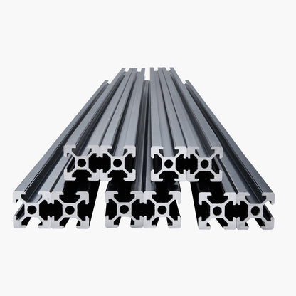 10PCS 47.2 in (1200mm) T Slot 2020 Aluminum Extrusion Profile, European Standard Anodized Linear Rail, High-Strength Extruded Aluminum Rail for 3D Printer, CNC Machine DIY, Laser Engraving, Black