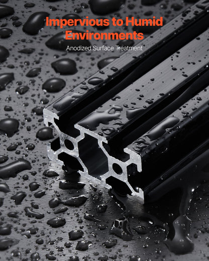 5PCS 78.7 in (2000mm) T Slot 2040 Aluminum Extrusion Profile, European Standard Anodized Linear Rail, High-Strength Extruded Aluminum Rail for 3D Printer, CNC Machine DIY, Laser Engraving, Black