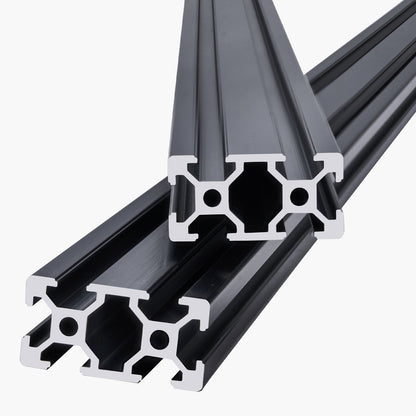 5PCS 47.2 in (1200mm) T Slot 2040 Aluminum Extrusion Profile, European Standard Anodized Linear Rail, High-Strength Extruded Aluminum Rail for 3D Printer, CNC Machine DIY, Laser Engraving, Black