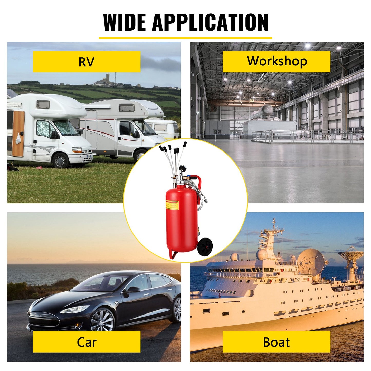 5 gallon/22,7 l oljesug, bärbar luftpneumatisk spilloljesug för garage, avlopp, avloppstank