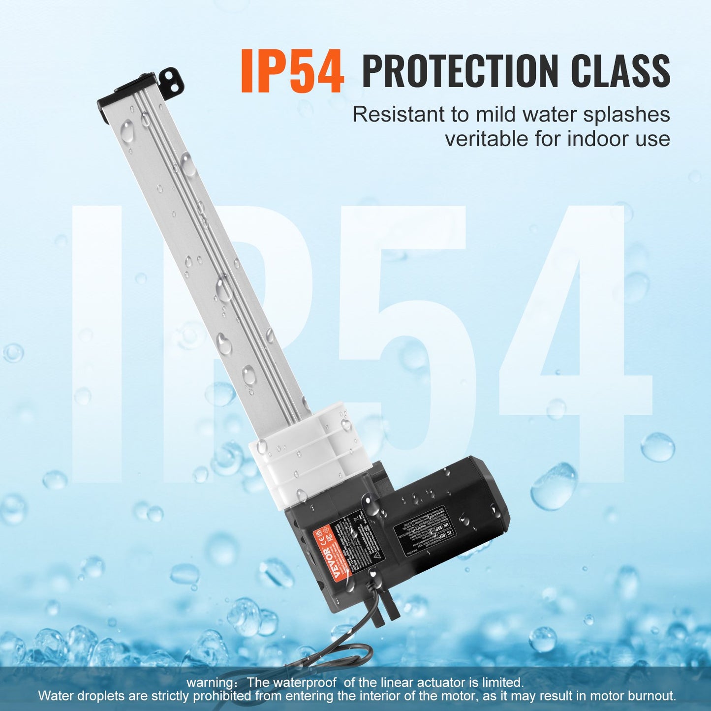 24V Linear Actuator Kit 33 cm 1.4 cm/s 99.8 kg/1000N with IP44 Protection
