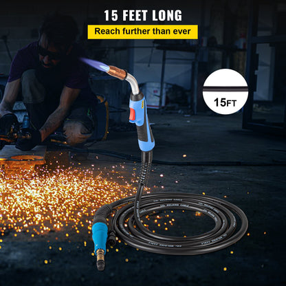 Mig-svetspistol 250 Amp 4,5 m, passar till svetsbrännare Miller-svetspistol M-25 Svetsbrännare Stinger Ersättning passar till Miller M-25 Artikelnummer 169598 passar 0,030"-0,035" tråd