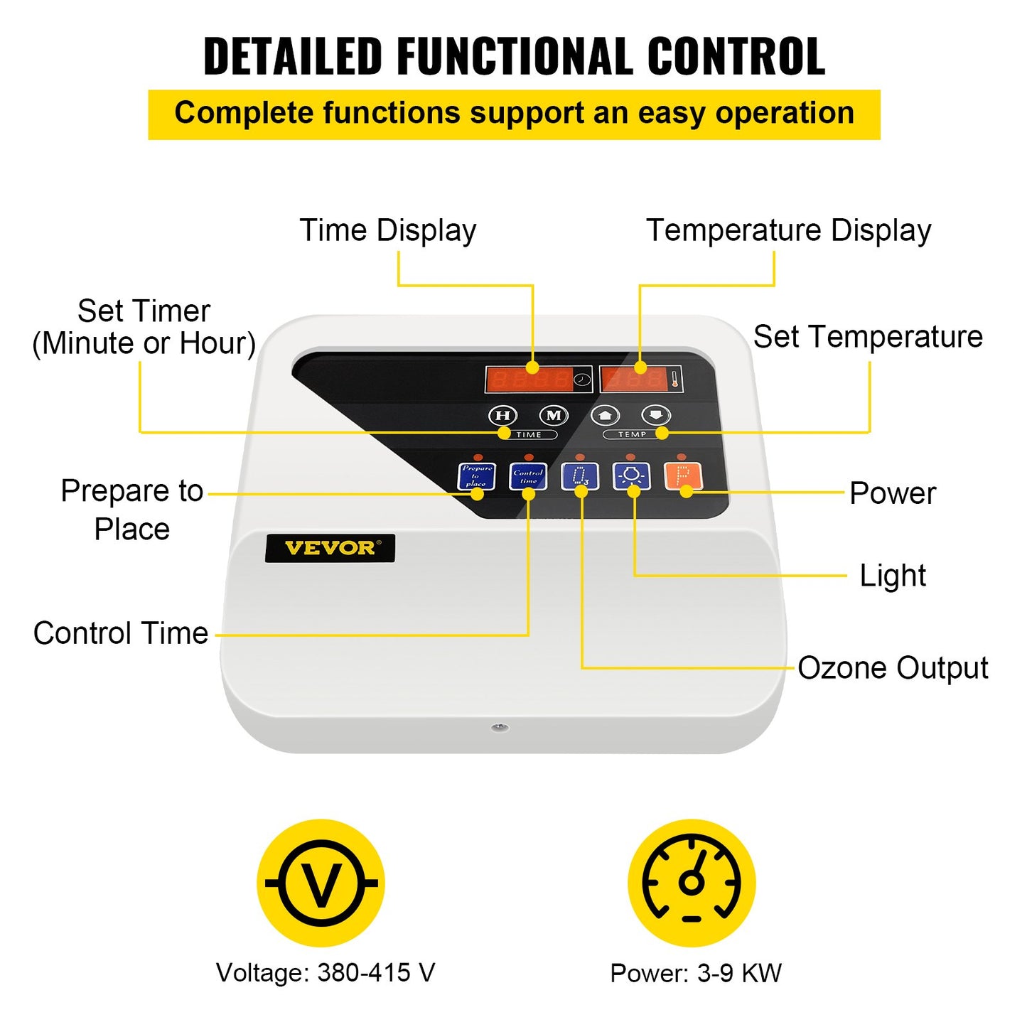 Extern bastuaggregatsregulator för 3KW-9KW bastuaggregatsregulatorer Bastuugnsregulator 104-221℉ Tid Temperatur