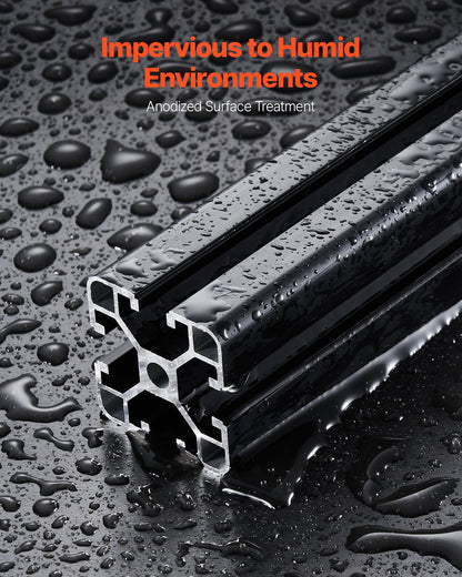 4PCS 23.6 in (600 mm) T Slot 4040 Aluminum Extrusion Profile, European Standard Anodized Linear Rail, High-Strength Extruded Aluminum Rail for 3D Printer, CNC Machine DIY, Laser Engraving, Black