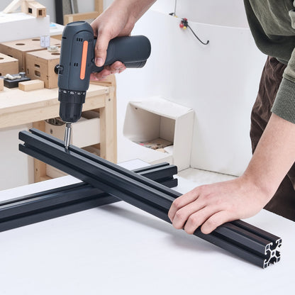 4PCS 23.6 in (600 mm) T Slot 4040 Aluminum Extrusion Profile, European Standard Anodized Linear Rail, High-Strength Extruded Aluminum Rail for 3D Printer, CNC Machine DIY, Laser Engraving, Black