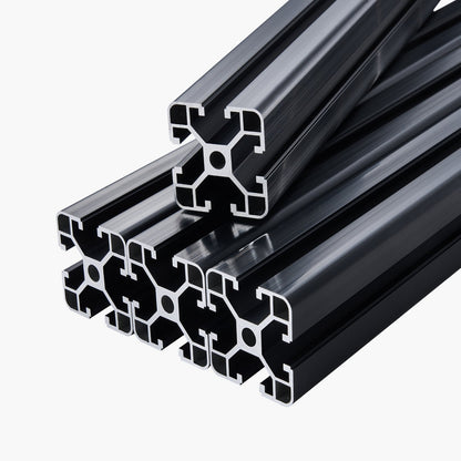 4PCS 23.6 in (600 mm) T Slot 4040 Aluminum Extrusion Profile, European Standard Anodized Linear Rail, High-Strength Extruded Aluminum Rail for 3D Printer, CNC Machine DIY, Laser Engraving, Black
