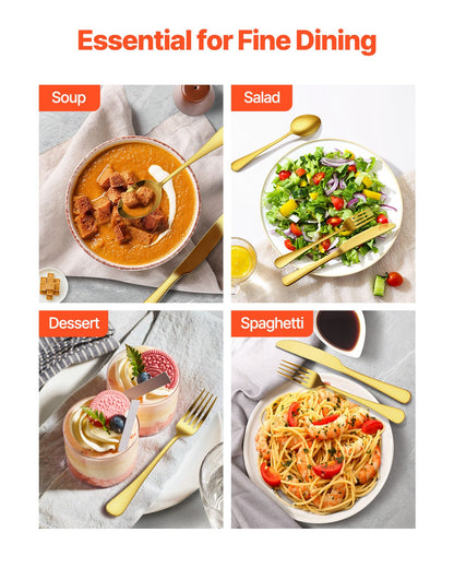 100-Piece Gold Silverware Set, Food-Grade Stainless Steel Flatware Utensils for 20, Mirror Finished Cutlery Set, Dishwasher Safe Eating Tableware for Kitchen Home, Include Knife Fork Spoon