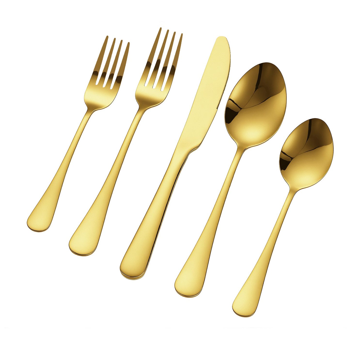 100-Piece Gold Silverware Set, Food-Grade Stainless Steel Flatware Utensils for 20, Mirror Finished Cutlery Set, Dishwasher Safe Eating Tableware for Kitchen Home, Include Knife Fork Spoon