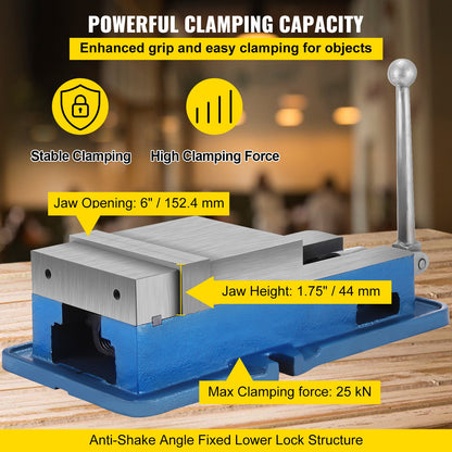 15.2 cm Powerful Precise Clamping Vice, 26.9 kg Vice Machine Vice Precision Vice Accessory Set, 4.4 cm Jaw Precise Clamping Lock Table Vice