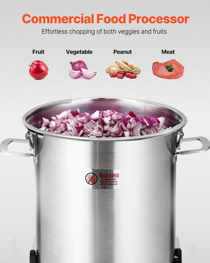 Food Processor & Vegetable Chopper, 18L Food-Grade Stainless Steel Food Processor Chopper with S-Curve Blade and Scraper, Ideal for Chopping Vegetables, Fruit, Grains, Nuts