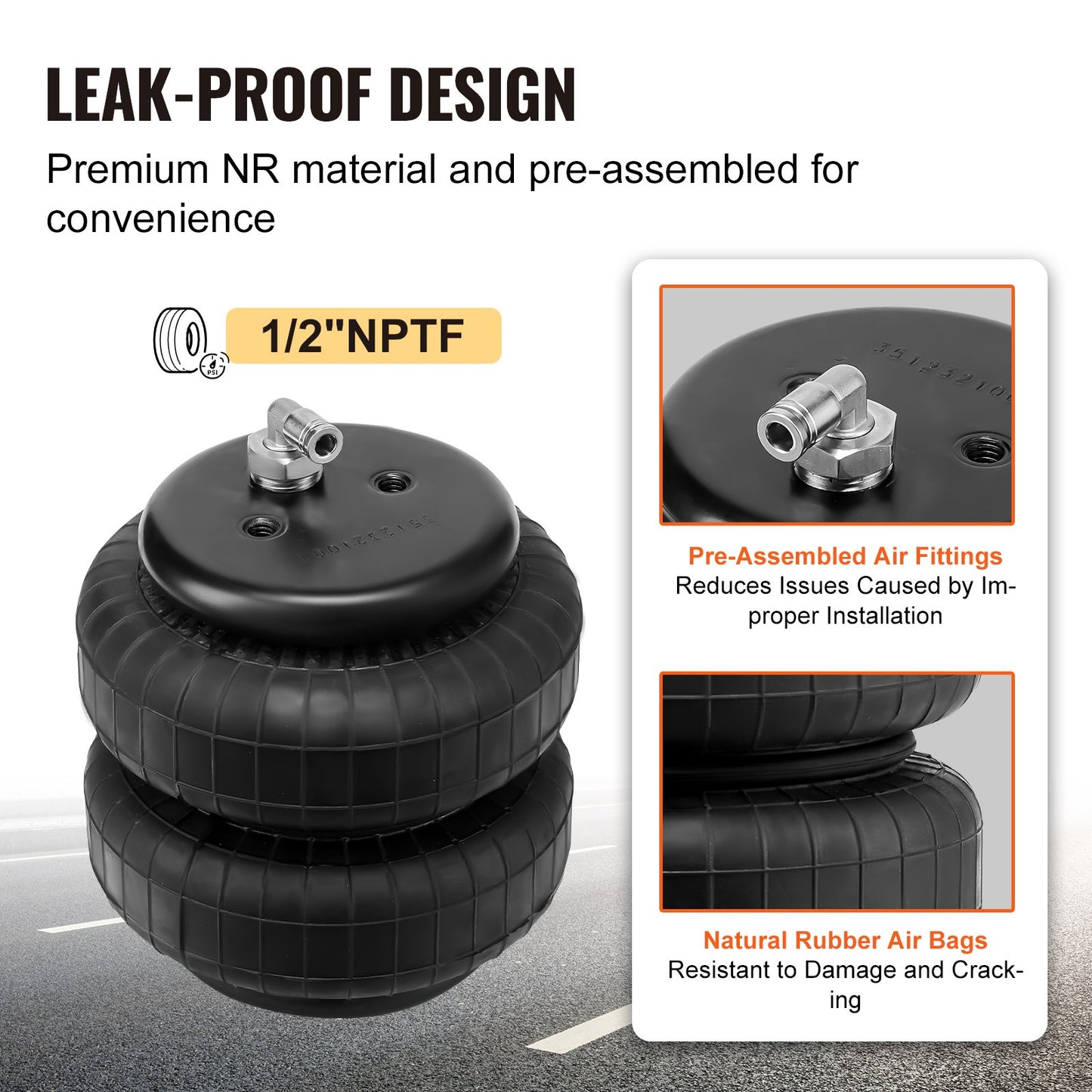 Air Bag Suspension Kit, Air Springs Suspension Bag Kit Compatible with 2001-2010 Chevrolet Silverado 2500/3500HD and GMC Sierra 2500/3500HD 4WD RWD, 5000 lbs Loading, 5 to 100 PSI