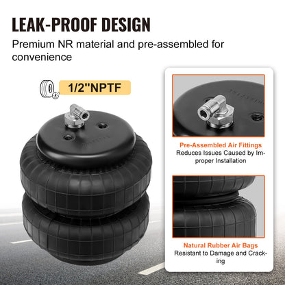 Air Bag Suspension Kit, Air Springs Suspension Bag Kit Compatible with 2001-2010 Chevrolet Silverado 2500/3500HD and GMC Sierra 2500/3500HD 4WD RWD, 5000 lbs Loading, 5 to 100 PSI