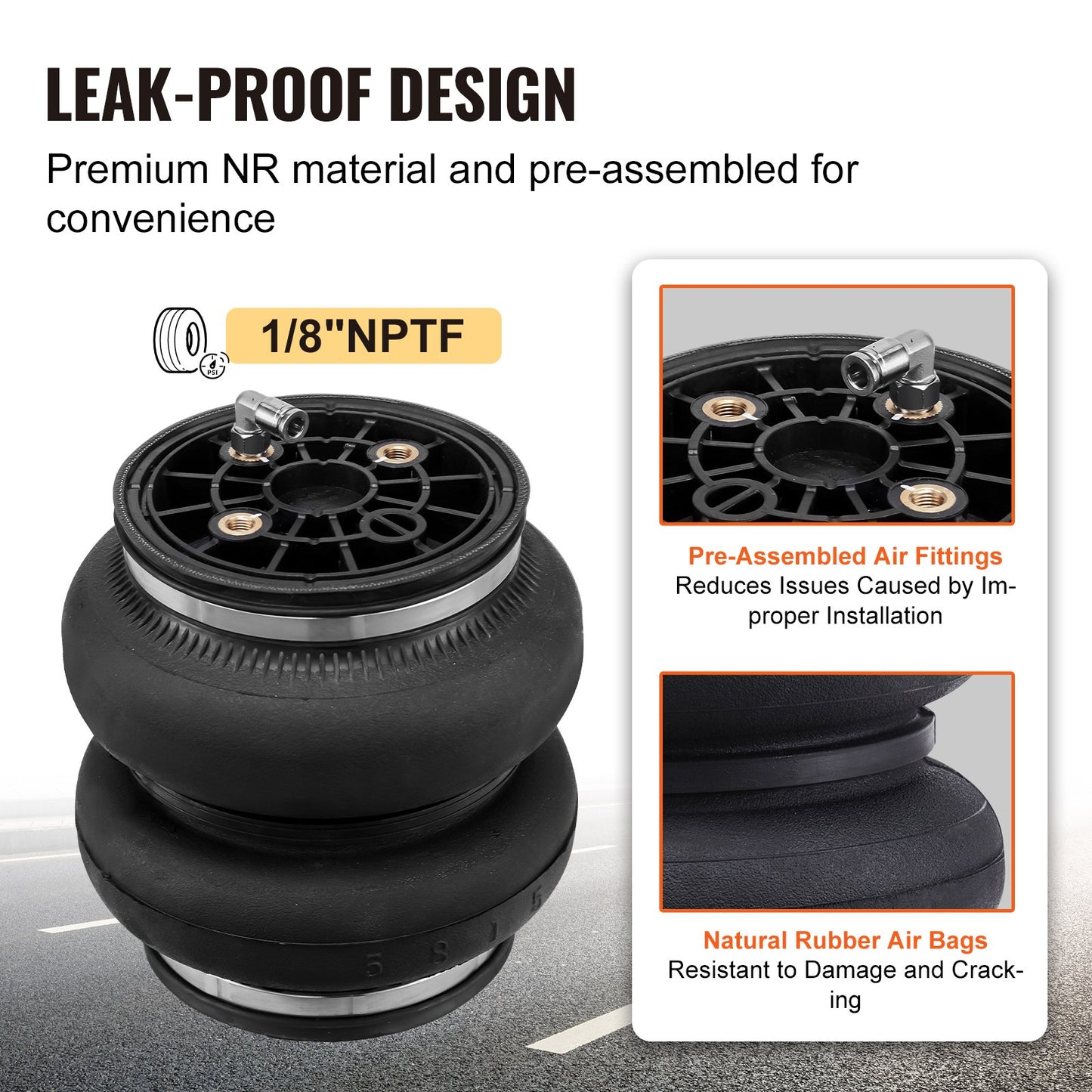 Air Bag Suspension Kit, Air Springs Suspension Bag Kit Compatible with 2011-2019 Chevrolet Silverado 2500/3500HD and GMC Sierra 2500/3500HD 4WD RWD, 5000 lbs Loading, 5 to 100 PSI