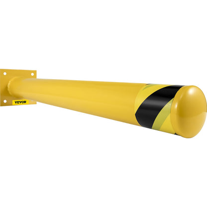 Safety Bollard, 36 Inch Height Bollard Post, 4.5 Inch Diameter Steel Pipe Safety Bollard Post, Yellow Steel Bollard, Steel Safety Bollard with 8 Anchor Bolts, Perfect for Traffic-Sensitive Area