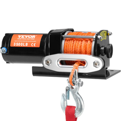 Electric Winch ATV UTV 1587.6 kg Synthetic Rope Waterproof Wired Control