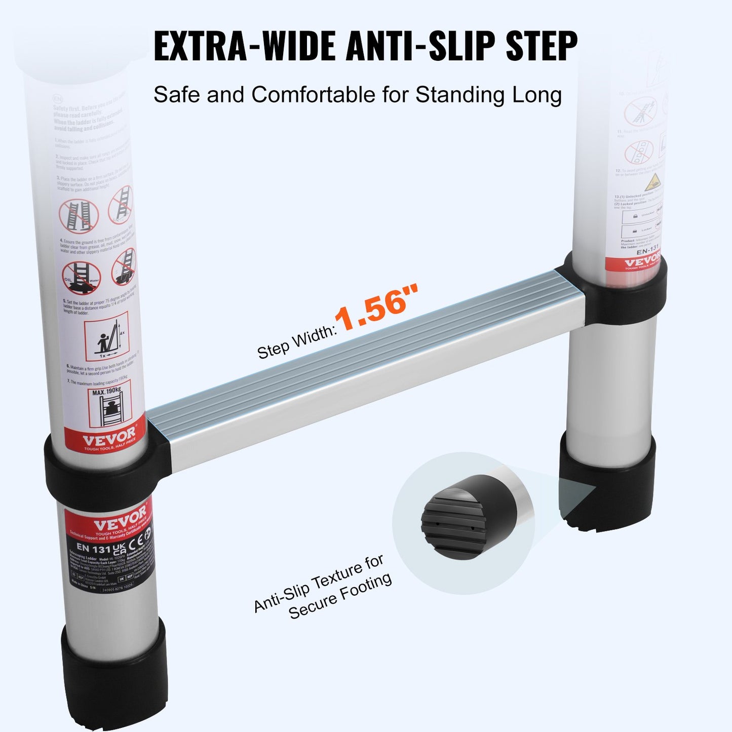 Telescoping Ladder, 12.5FT A-Shape Aluminum Extension Ladder Lightweight, Multi-button Retraction Collapsible Ladder, 375 LBS Capacity w/ Stabilizer Bar, Multi-Purpose Ladders for RV, Camper