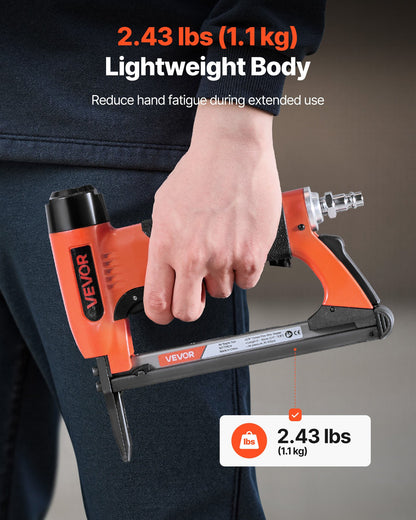 Pneumatisk häftpistol, 22 gauge långspetsad häftpistol för möbelbeklädnad i 71-serien, fintrådshäftklamrar, 9,5 mm krona, 6 mm-16 mm längd, max 180 st. lufthäftpistol för möbelbeklädnad, träbearbetning, gör-det-själv