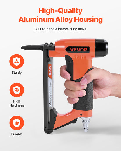Pneumatisk häftpistol, 22 gauge långspetsad häftpistol för möbelbeklädnad i 71-serien, fintrådshäftklamrar, 9,5 mm krona, 6 mm-16 mm längd, max 180 st. lufthäftpistol för möbelbeklädnad, träbearbetning, gör-det-själv